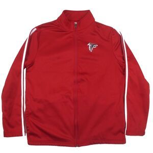 Atlanta Falcons NFL Team Apparel Track Jacket‎ Mens Large Red Full Zip Pockets